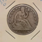 1853 Seated Liberty Half Dollar Arrows & Rays Silver 50C US Coin Circulated