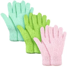 Plant Cleaning Gloves, Microfiber Dusting, Furniture Blinds Care, Blue