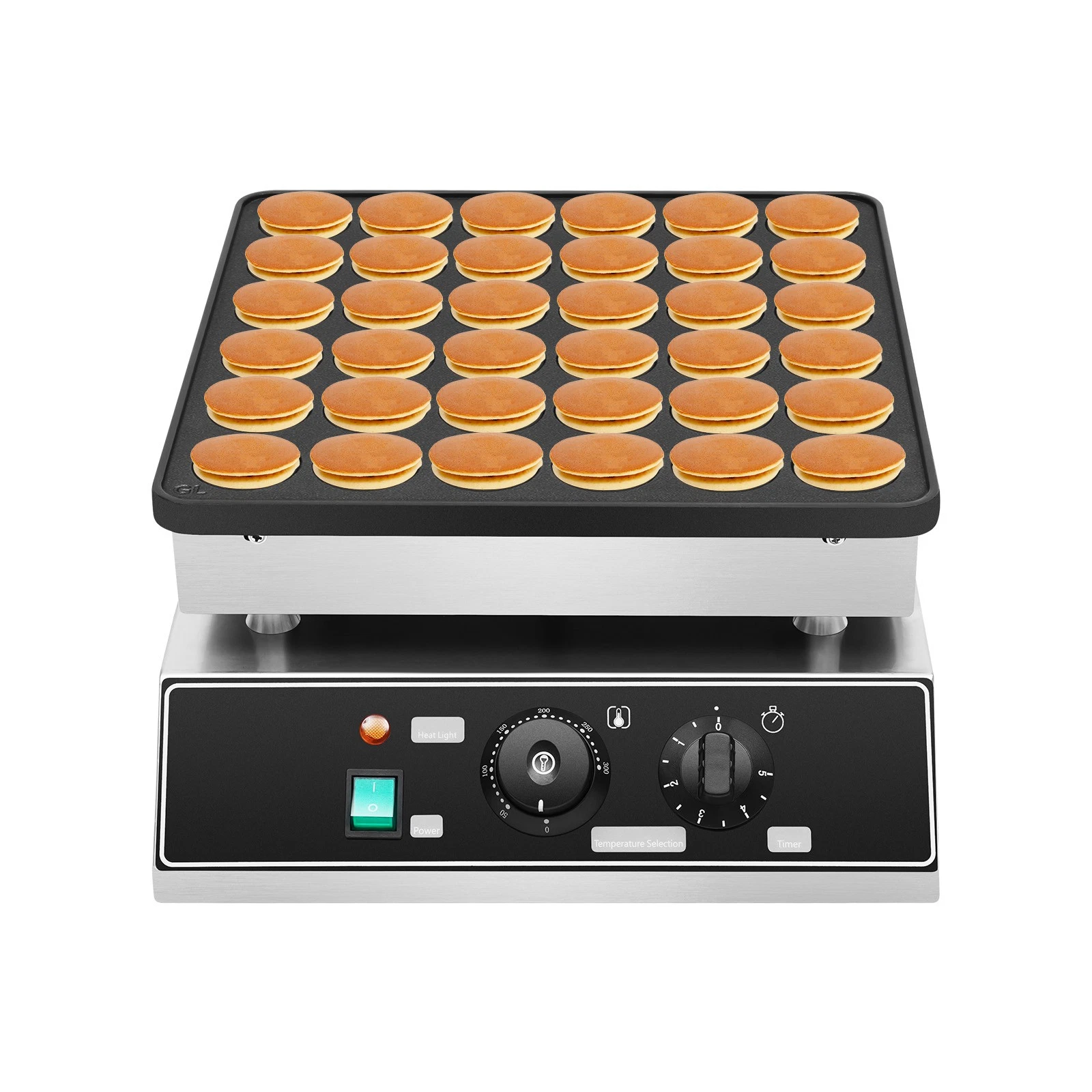 Commercial 1000W 36pcs Mini Dutch Pancake Waffle Maker Baker Poffertjes Nonstick