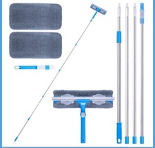 Mitclear 12 Fuß (3,7 m) Fenster Silikon Rakel Reiniger Kit, Verlängerungsstangen