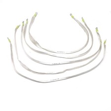  Lot of 5 NEW Tinned Copper 2' Long 1/2" Wide Flat Braid Ground Cables w/ Lugs