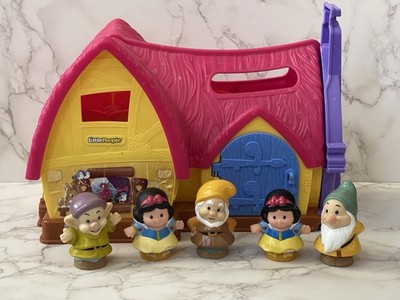 Disney Princess Little People Snow White Cottage & 3 Dwarfs Tested Working