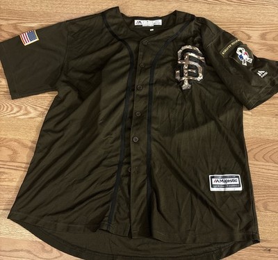 Majestic Rare San Francisco Giants Joe Panik Salute To Our Troops Jersey XL Flaw