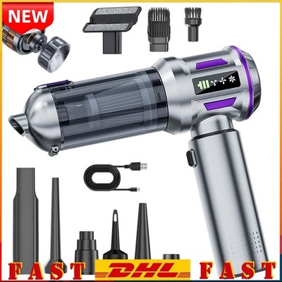 Kabelloser Handstaubsauger 28.000 Pa Akku Auto 4in1 Saugen Blasen Aufblasen...