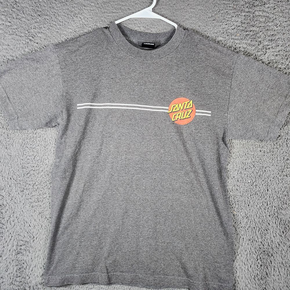 Santa Cruz Skateboard T-Shirt Classic Dot Logo Graphic Tee Gray