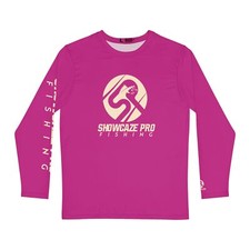 dark pink Showcaze pro fishing shirt Long Sleeve Shirt (AOP)