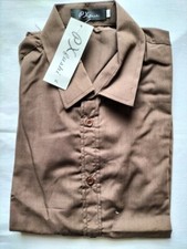 Herrenhemd - Langarm - PX fushi - Dunkelbraun - Größe Asia XL