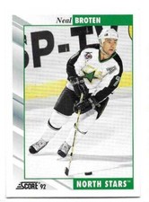 NEAL BROTEN 1992-93 SCORE CARD NEAR MINT+ CONDITION