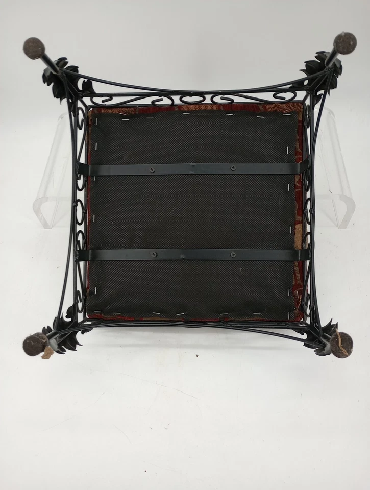 Mid Century Modern Geometric Metal Foot Stool Unbranded - Image 3 of 4