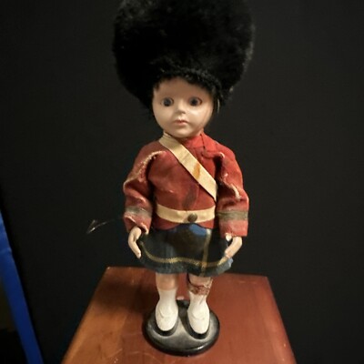 vintage 1950s British doll black and red 8in