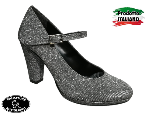 Decolletè Donna Eleganti in Glitter Argento Made in Italy - KikkiLine