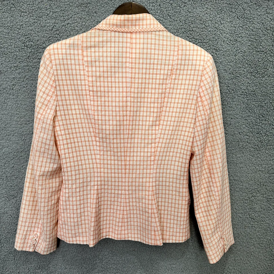 Chaqueta Blazer BCBG Mujer 6 Cuadros Guinga Doble Pecho Cottagecore Preppy Foto 3 de 4