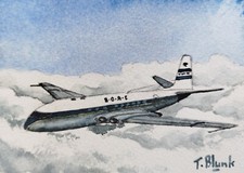 ORIGINAL AQUARELL - BOAC, De Havilland Comet 1.