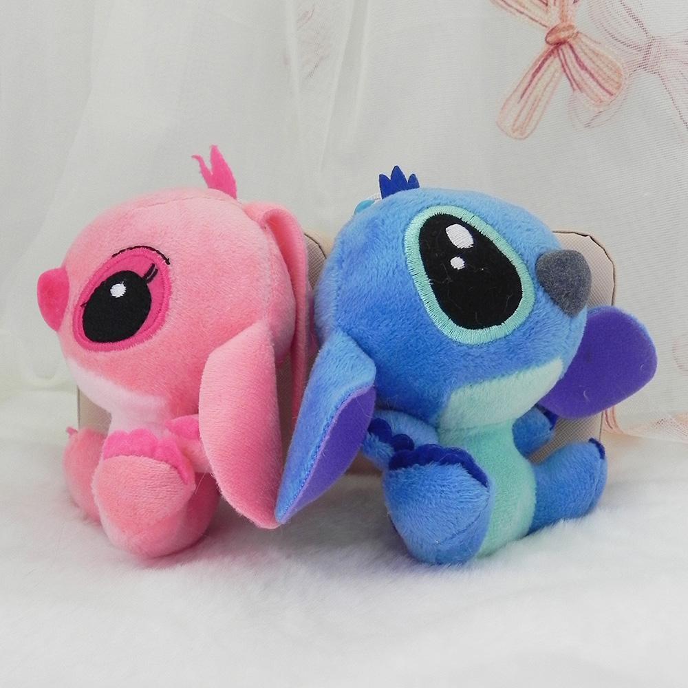 1Pc Of 10cm Anime Plush Toy Kawaii Stitch Angel Scrump Keychain