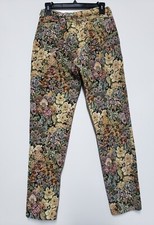 Vintage Z Cavaricci 80s Jacquard pants jeans high waisted tapestry floral 31