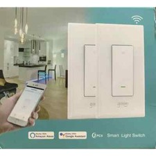 2pc Smart Wall Light Switch, Gosund  WiFi  Works with Alexa  Google  NEW  
