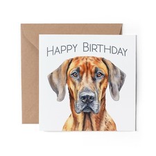 1 x Greeting Card - Happy Birthday Rhodesian Ridgeback Watercolour Gift #70955