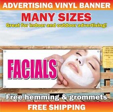 FACIALS Advertising Banner Vinyl Mesh Sign spa beauty shop massage manicure hair