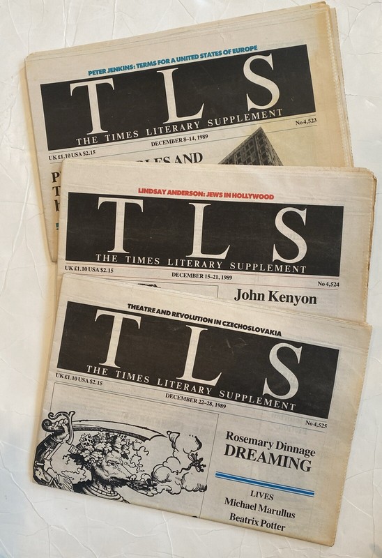 Times Literary Supplement TLS Lot 3 Issues December 1989