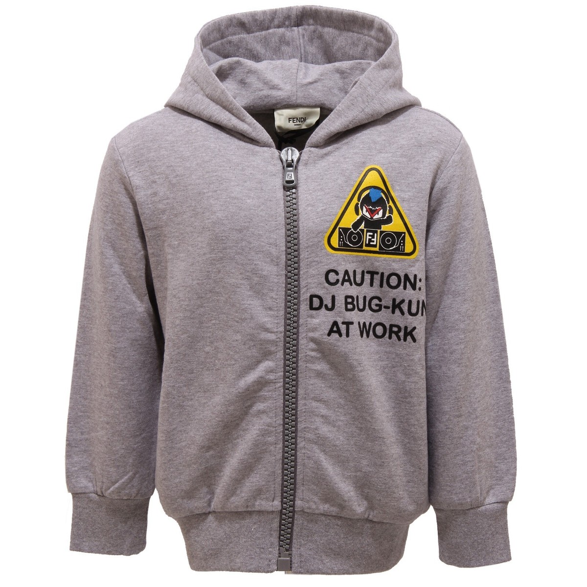 2361V felpa bimbo FENDI grey full zip con cappuccio sweatshirt cotton kid |  eBay