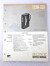 Original OEM Sony TCM-131 Repair Service Manual Cassette Corder 1980