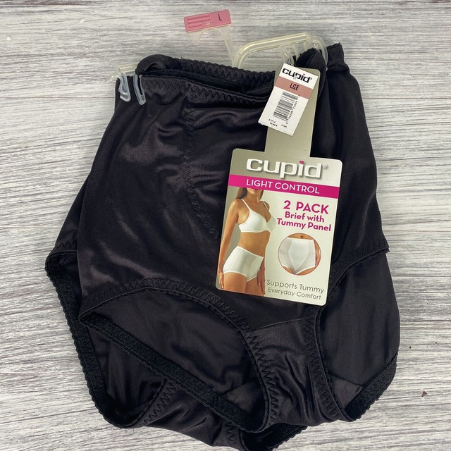 Cupid Light Control Brief W/tummy Panel Medium 6 Pair Black Nude Brown