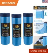 Protective Masking Film Roll - 106" Wide x 46' Long, Easy Application, 3 Pack