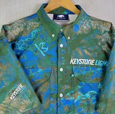 KEYSTONE LIGHT x REALTREE Size Large Mens Performance Guide Shirt Camo Short Slv