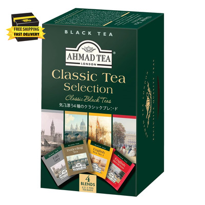 Black Tea, Classic Selection Pack Teabags, 4 Teas Earl Grey, English No.1, Darje