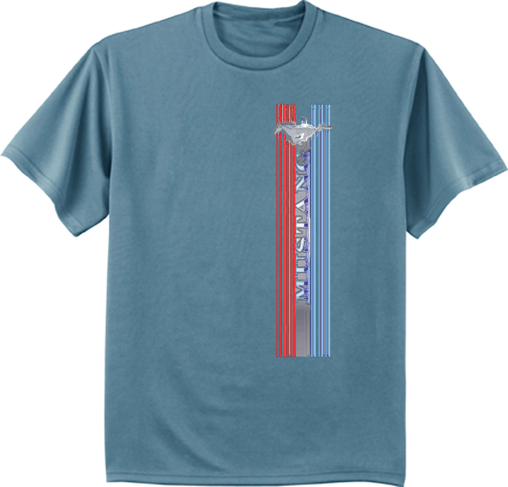 Maglietta Ford Mustang Pony Righe Decalcomania Uomo Ford Racing Gear