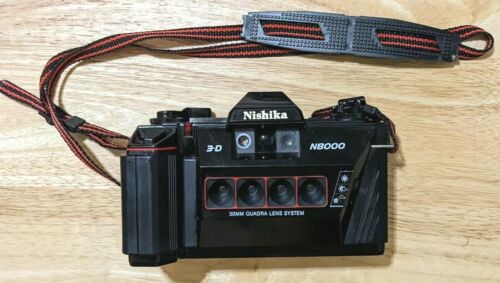 Nishika N8000 3D 35mm Film Fixed Focus Quadra Lens Camera w/ Case - Picture 1 of 11