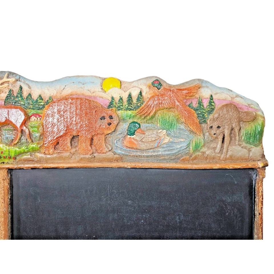 VTG Al Pisano Country Carver Chalkboard Cork Activity Board Rustic Wildlife HTF - Image 3 of 4