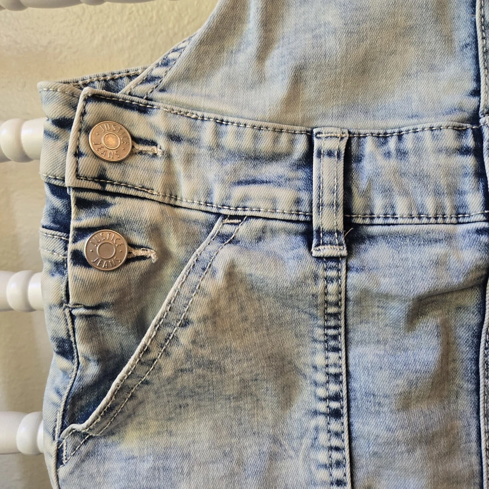 正义女孩 90 年代风格牛仔整体裙裙裤 10 码浅水洗 — 第 4/4 张图片