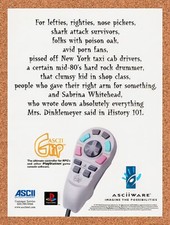 1998 Ascii Sony PS1 Grip Controller Original Advertisement / Retro Promo v2