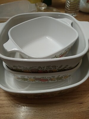 Vintage Corning Ware Spice Of Life Dishes Set Of 5