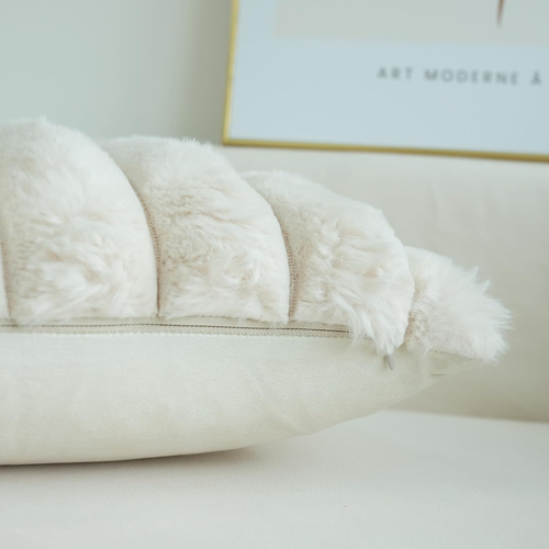 Pack of 2 Faux Fur Plush Decorative Throw Pillow Covers Couch Cushion Case Soft - Picture 5 of 7