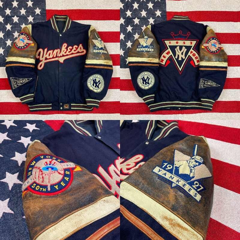 MLB Jeff Hamilton New York Yankees JH Desig Jacket Fully embroidered Size L Used