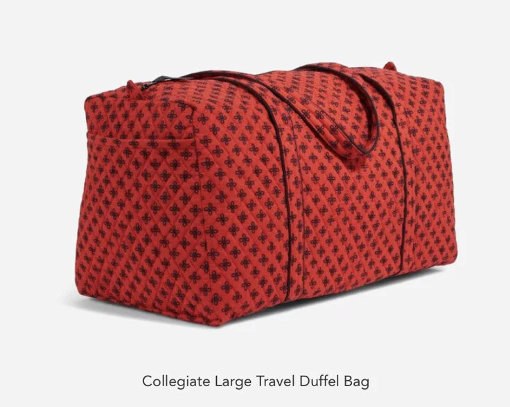 Vera Bradley Collegiate Duffel Louisville Cardinals Mini Concerto Vermelho/Preto Novo com etiquetas - Imagem 2 de 3