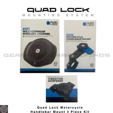 Quad Lock Motorcycle Handlebar Mount + USB Wireless Charger + Vibration Dampener