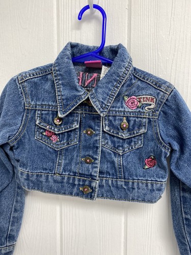 The Wonderfull World of Disney girls Tinker Bell jean jacket cropped size 4/5 - Picture 3 of 10