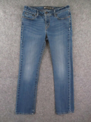 Levis Jeans Womens 9 Blue Denim Slight Curve Straight Mid Rise Western 30x29