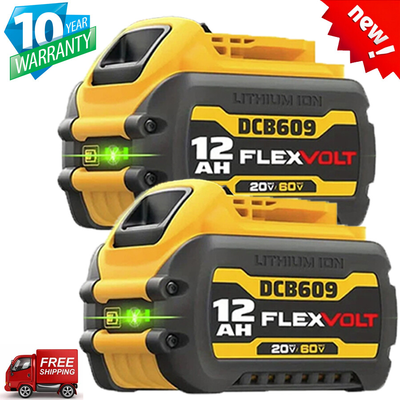 #ad 2 Pack For DeWALT DCB609 2 20 60V 9.0Ah 12.0Ah MAX FLEXVOLT Lithium Ion Battery $84.67