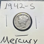 1942-S Mercury Dime San Francisco 10C 90% Silver Circulated KM#140