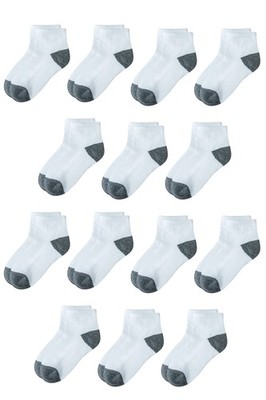 Amazon Essentials Kinder Knöchelsocken 14 Paar Grau/Weiß Größe