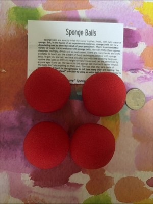 Sponge Balls (4) Magic Trick - New W/ Instructions 1.8  Size - New