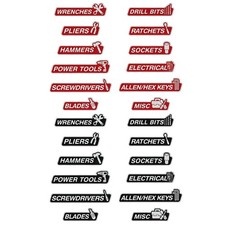 Magnetic Tool Box Labels 12-Piece Resin Drawer Tags Magnetic Labels For Drawers