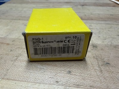 BOX OF 10 Cooper Bussmann FNQ-1 Tron 500V 1A Time Delay Fuses NIB