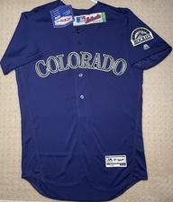 Authentic Majestic Size 44 L Flex Base Purple Colorado Rockies Jersey