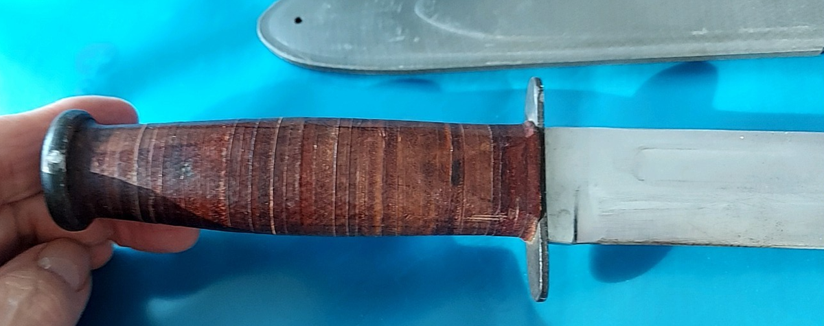 RARE WWII USN MK2 KA-BAR UDT Fighting Knife - Bright Blade