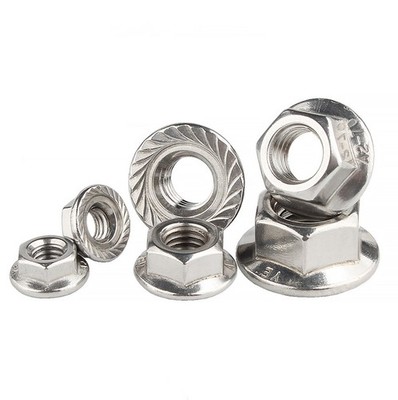 Hex Serrated Flange Nuts A2 Stainless Steel DIN 6923 M4-M12 Corrosion Resistant